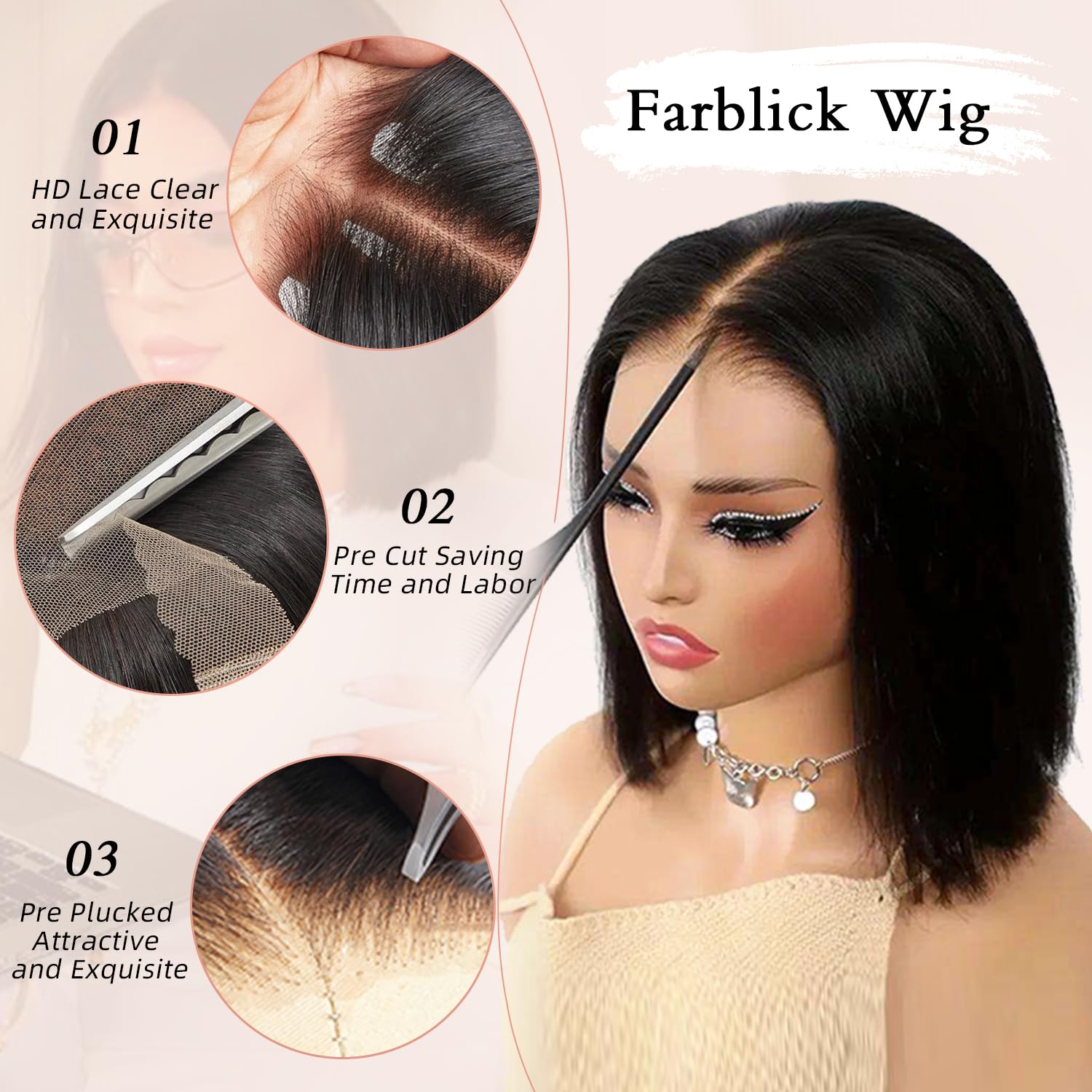 Smilegirl 5x5 HD Lace Short Bo - Luxury Lifestyle Hair ulasan dan harga